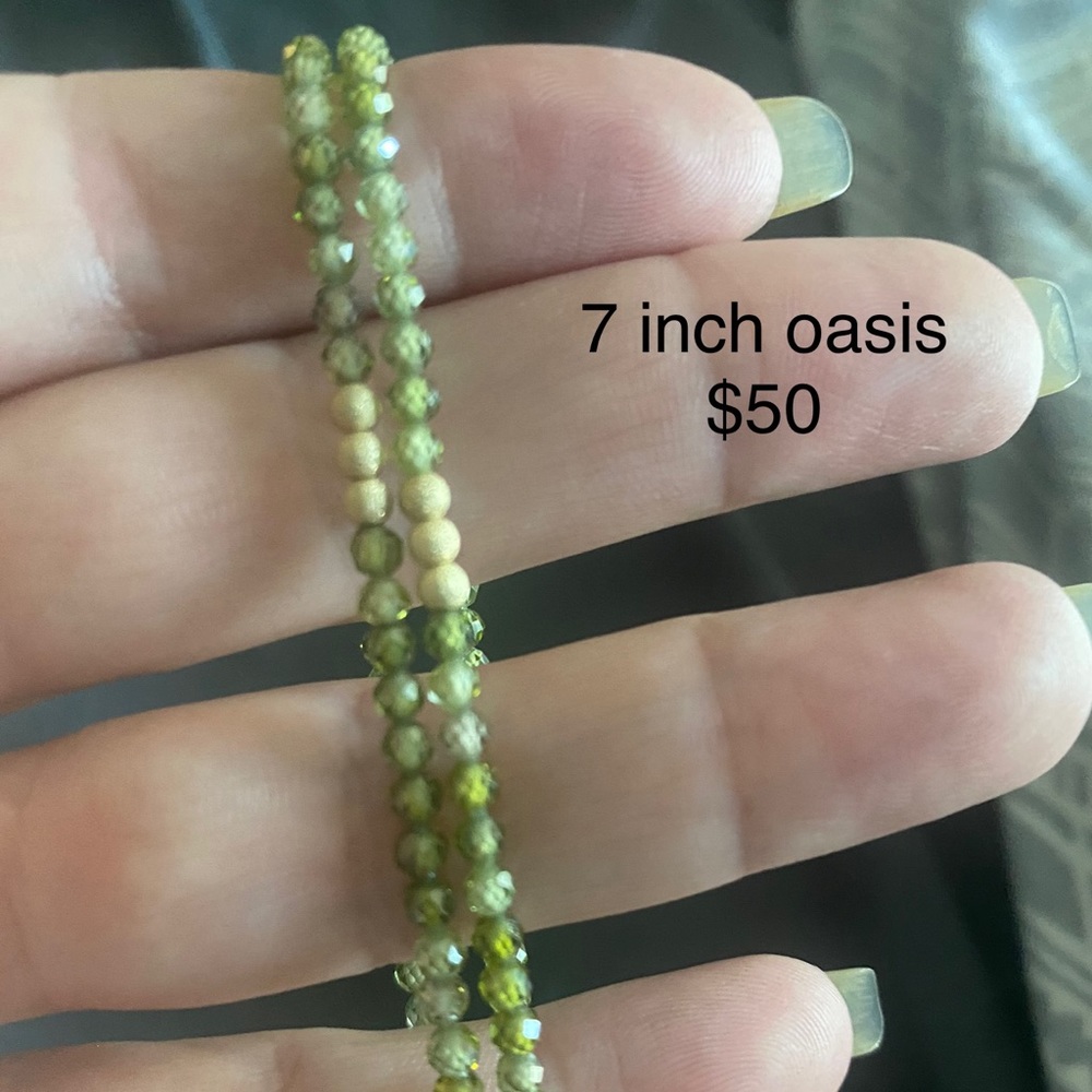 7 in cz with gold dust bead bracelets